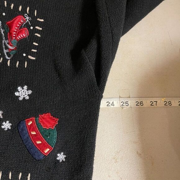 Vintage Basic Editions Holiday Festive Winter Ugly Christmas Sweater Cardigan XL - Picture 8 of 9